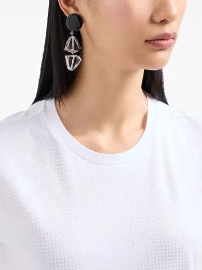 Emporio Armani Rhinestone-embellished Cotton T-shirt In White