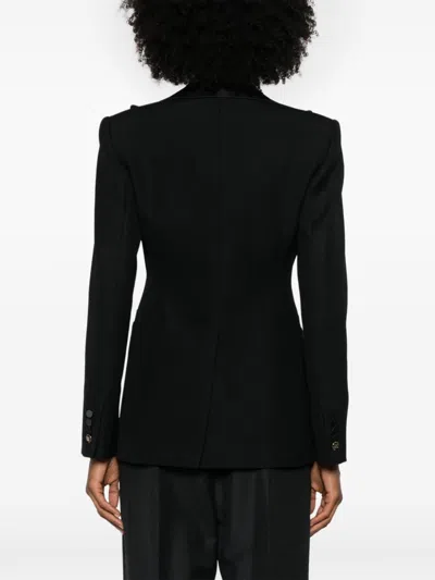 Max Mara Virgin Wool Tassel-fastened Blazer In Black