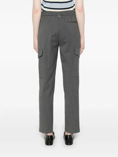 Twinset Straight-leg Cargo Pants In Grey