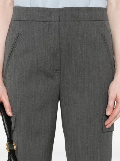 Twinset Straight-leg Cargo Pants In Grey