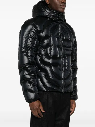 Casablanca Black Quilted Puffer Down Jacket In Black