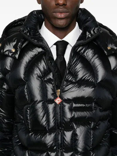 Casablanca Black Quilted Puffer Down Jacket In Black