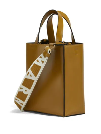 Marni Mini Museo Tote Bag In Neutrals