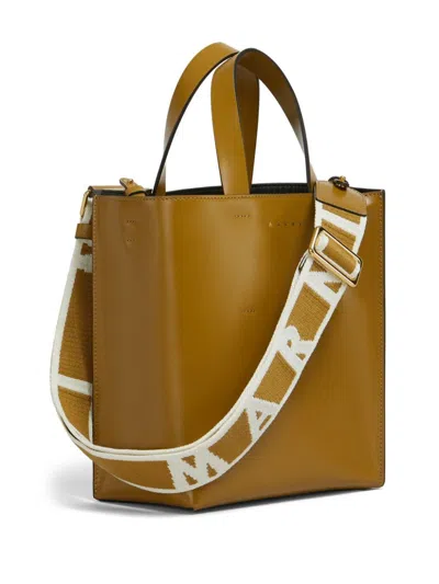 Marni Mini Museo Tote Bag In Neutrals