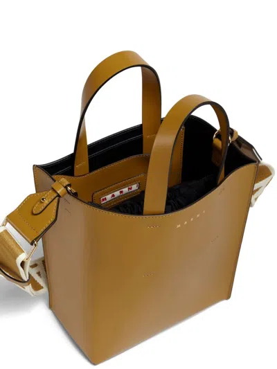 Marni Mini Museo Tote Bag In Neutrals