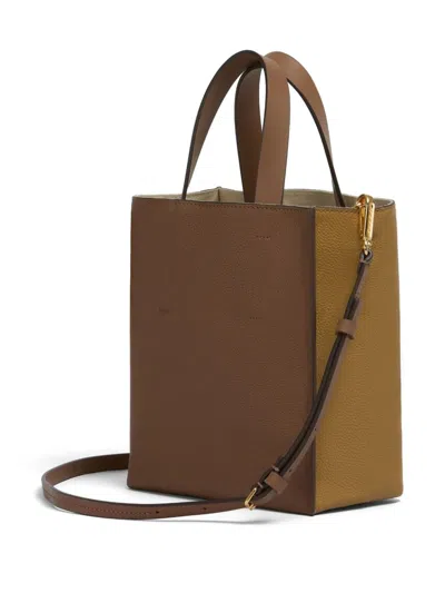 Marni Mini Museo Tote Bag In Neutrals