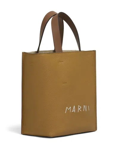 Marni Mini Museo Tote Bag In Neutrals