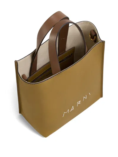 Marni Mini Museo Tote Bag In Neutrals