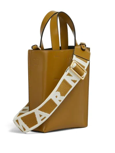 Marni Brown Museo Nano Bag In Neutrals