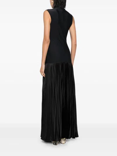 Alainpaul Black Plissee Maxi Dress In Black