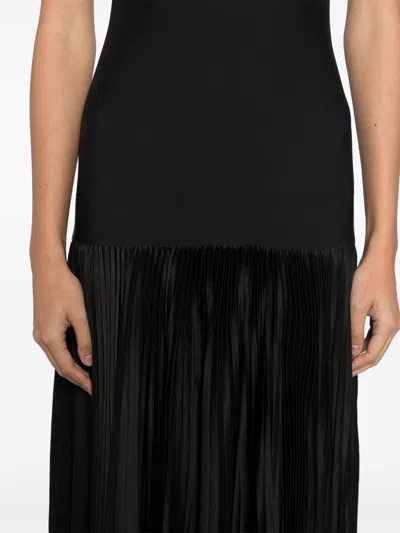 Alainpaul Black Plissee Maxi Dress In Black