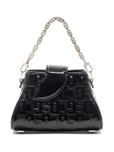 Gcds Comma Patent Monogram Mini Bag In Black