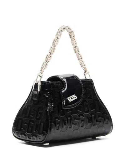 Gcds Comma Patent Monogram Mini Bag In Black