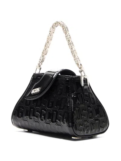 Gcds Comma Patent Monogram Mini Bag In Black