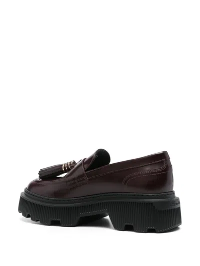 Santoni Tassel-detail Leather Loafers In Purple