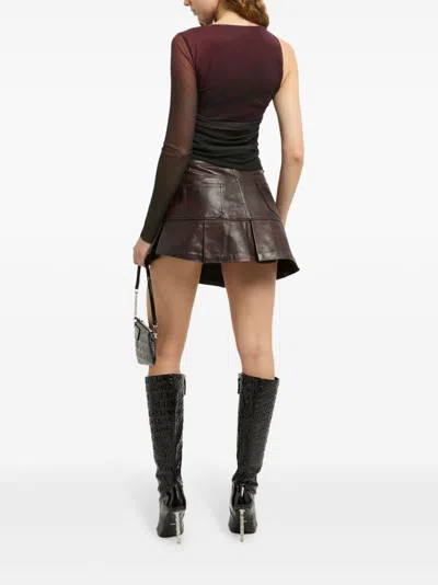 Gcds Creature Tulle One-shoulder Top In Red