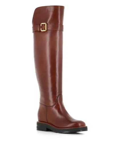 Chloé Coddington Leather Over-the-knee Boots In Brown