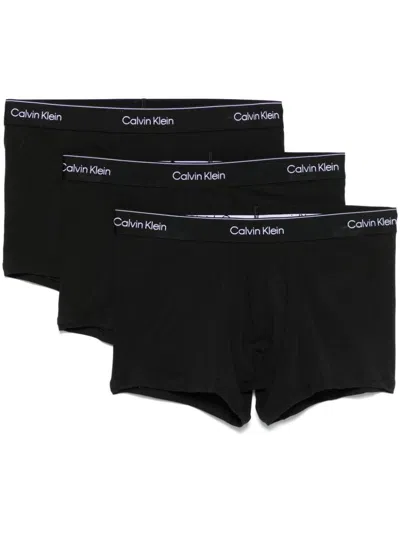 Shop Calvin Klein Logo-waistband Boxers (pack Of Three) In Black