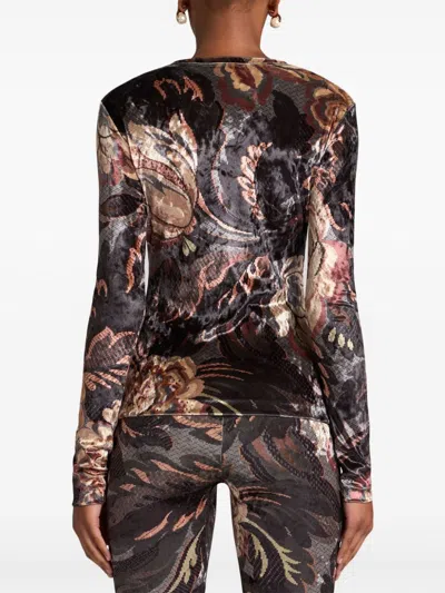 Etro Plain Jersey Turtleneck T-shirt In Black