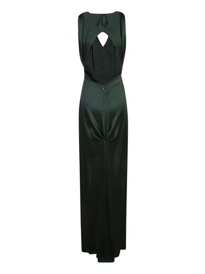 Shop Victoria Beckham Draped-detail Gown In Green