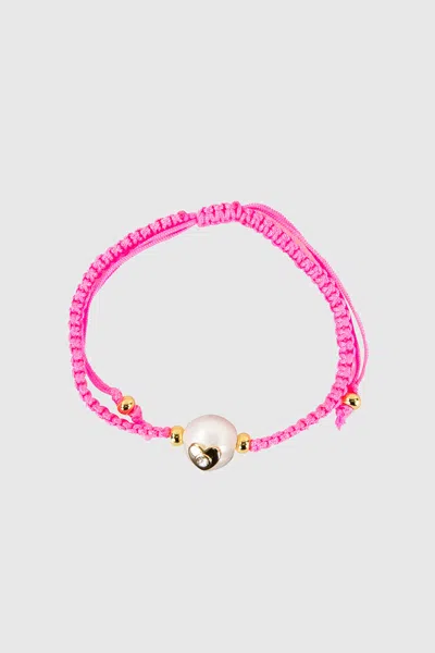 Rebecca Minkoff Celestial Pearl Thread Bracelet In Pink