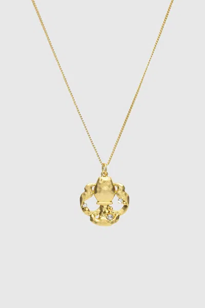 Rebecca Minkoff Aquarius Zodiac Medallion Necklace In Gold
