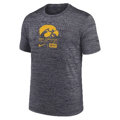 Nike Iowa Hawkeyes Campus Center Block Velocity  Men's Dri-fit College T-shirt In Black