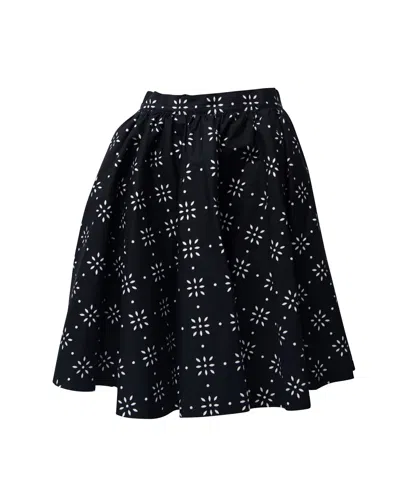 Msgm Skater A-line Skirt In Black Cotton In Black