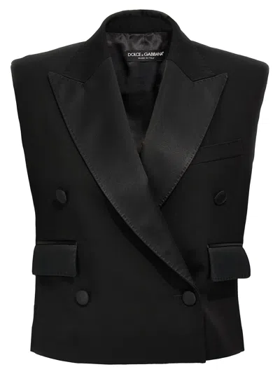 Shop Dolce & Gabbana Tuxedo Gilet In Black