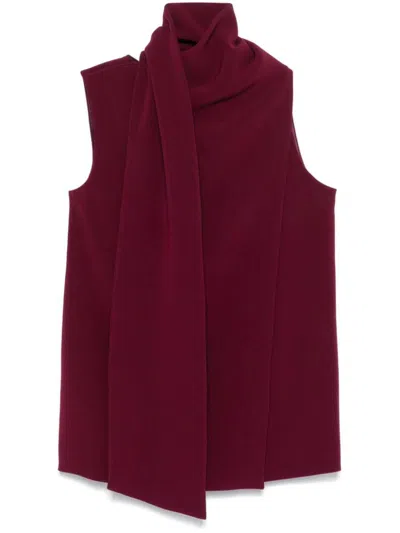 Shop Alberto Biani High-neck Sleeveless Top In Red