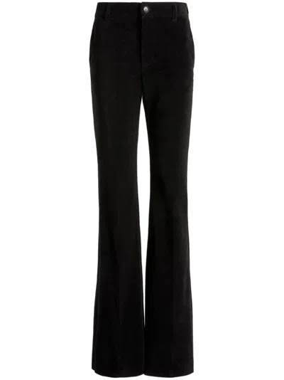 Shop Bally Corduroy Flared Trousers In Black