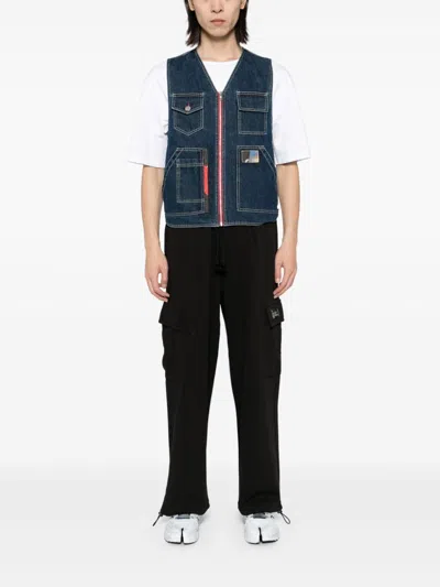 Five Cm Logo-patch Cargo Track Pants In Black