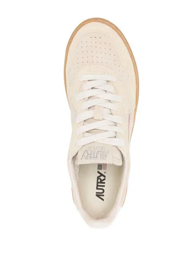 Shop Autry Medalist Sneakers In Beige