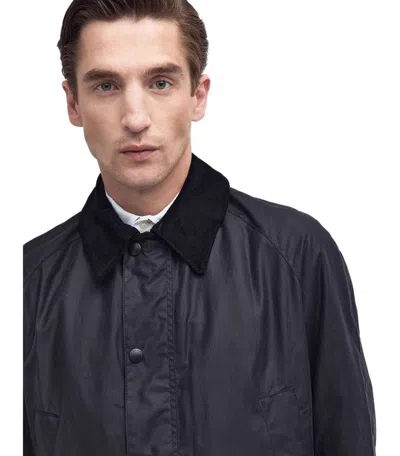 Shop Barbour Ashby Wax Navy Blue Jacket