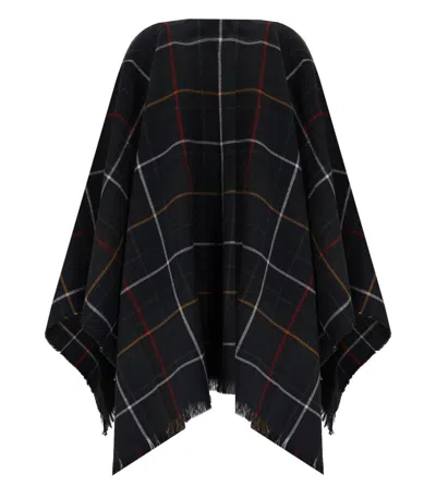 Barbour Montieth Classic Tartan Cape In Green