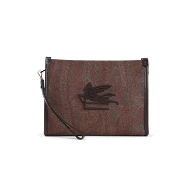 Shop Etro Clutches In Brown