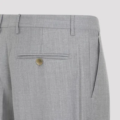 Etro Single Pleat Pants In Wool In Grey