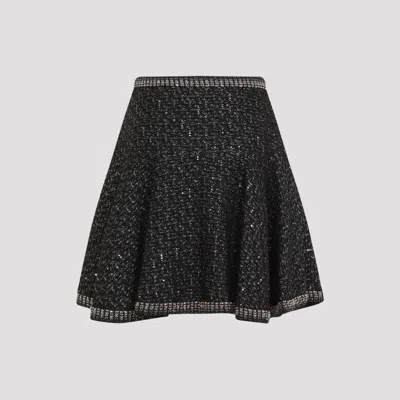 Giambattista Valli Bouclé Flared Mini Skirt In Black