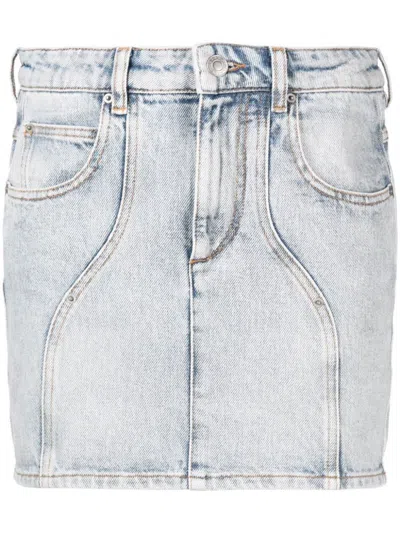 Isabel Marant Étoile Vesna Denim Miniskirt In Clear Blue