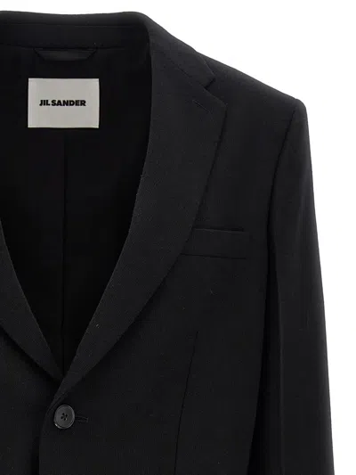 Jil Sander Single-breasted Blazer With Notch Lapel In Black