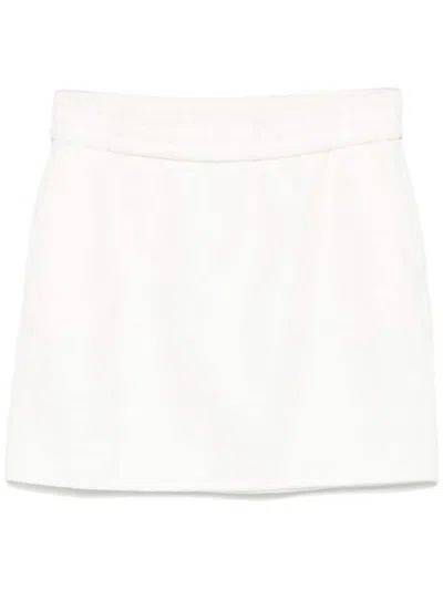 Shop Max Mara Wool Mini Skirt In White