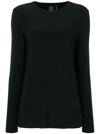 Shop Norma Kamali Crewneck Top In Black