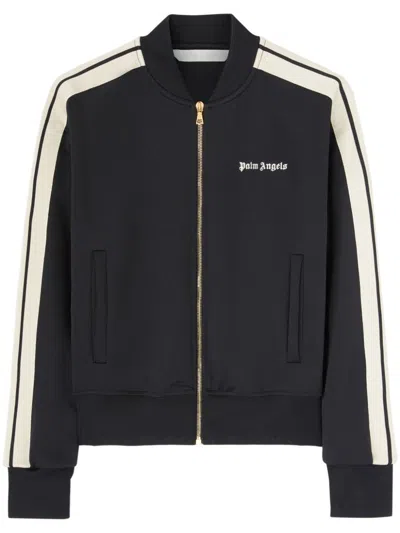 Shop Palm Angels Logo Track Bomber Jacket In Black