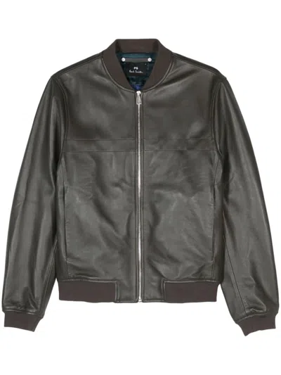 PAUL SMITH PAUL SMITH LEATHER BOMBER JACKET 