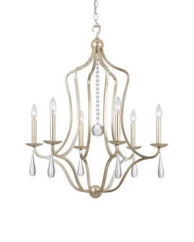 Crystorama 6-light  Manning Silver Leaf Chandelier