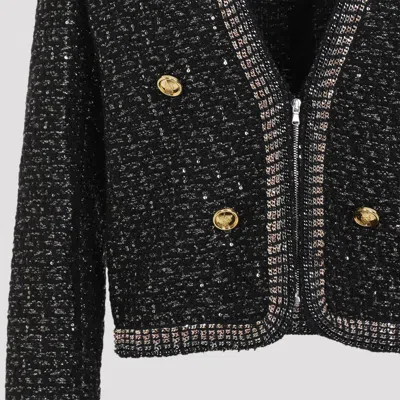 Giambattista Valli Bouclé Sequin-embellished Jacket In Black
