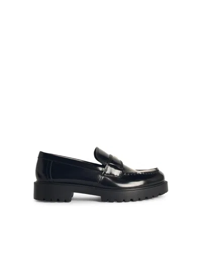 Tory Burch 20mm Classic Lug Brushed Leather Loafers In Black