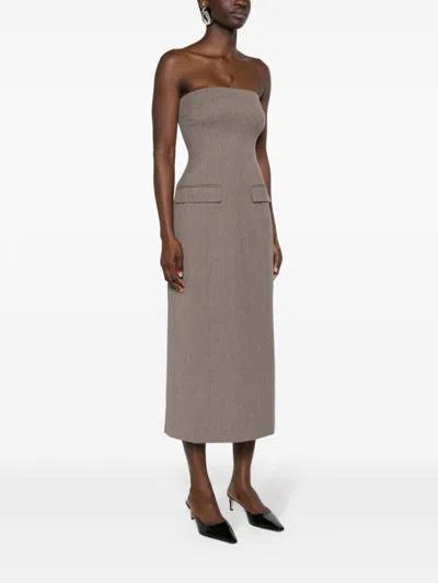 Beaufille Brown Callie Maxi Dress In Brown