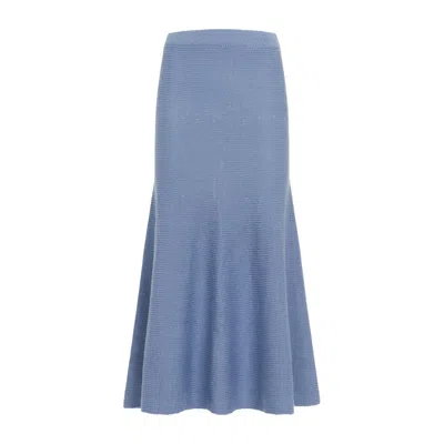 Gabriela Hearst Manni Cashmere Midi Skirt In Blue