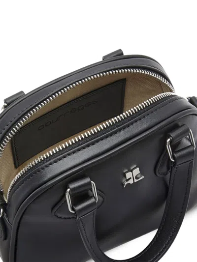 Courrèges Adjustable Strap Shoulder Bags With Silver Hardware In Black